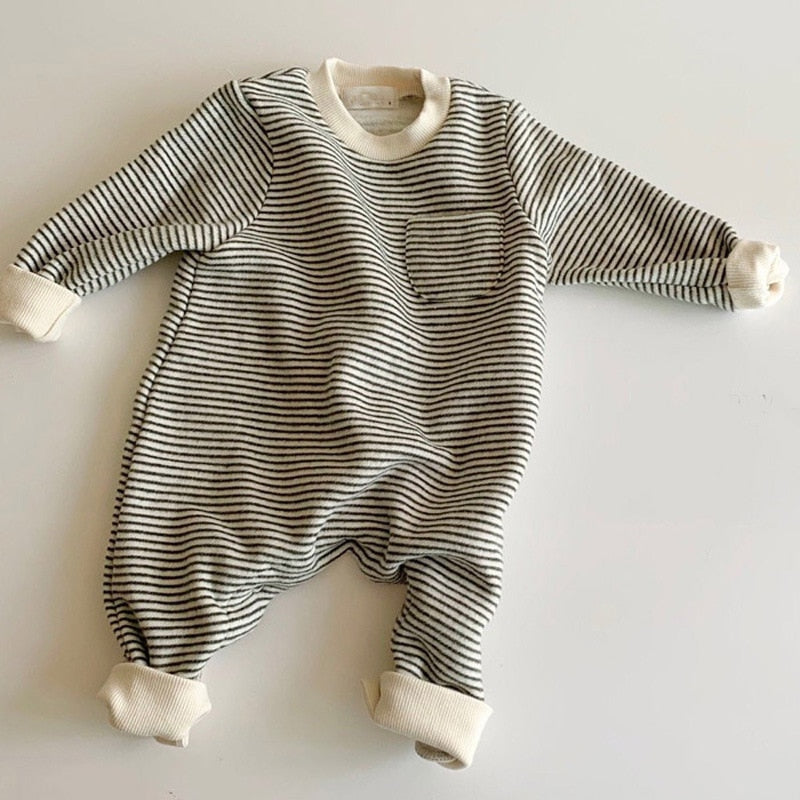 Baby Stripe Romper Sleepsuit