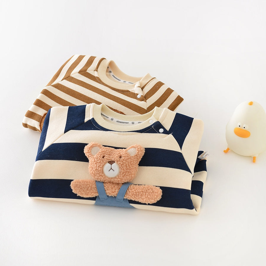 Baby Bear Stripe Romper Sleepsuit